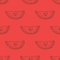 Seamless pattern with watermelon doodle for decorative print, wrapping paper, greeting cards, wallpaper and fabric vector
