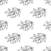 Seamless pattern with olive branches for decorative print, wrapping paper, greeting cards, wallpaper and fabric vector