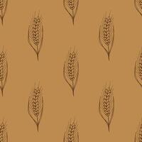 Seamless pattern with wheat doodle for decorative print, wrapping paper, greeting cards, wallpaper and fabric vector