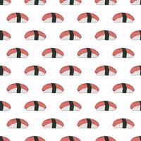 Seamless pattern with sushi for decorative print, wrapping paper, menu, wallpaper and fabric vector