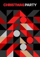 Layout template with abstract Christmas tree for flyer, greeting card, poster, banner, Christmas party invite. Happy New Year and Merry Christmas. Christmas tree made of geometric shapes. vector