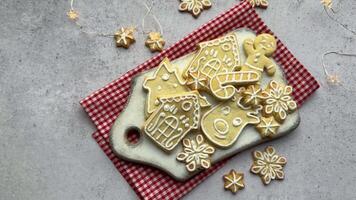 Delightful christmas cookies making their appearance on a festive table setting video