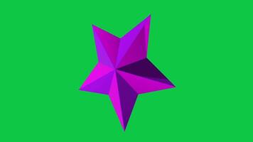 3D Star rotation on green screen background CG animation 4K motion graphic video