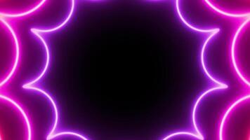 Neon Disco light with abstract shape glowing dancing for music or element video