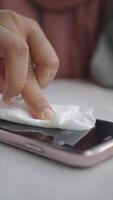 cleaning mobile phone display for preventing virus video