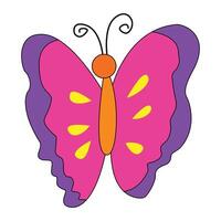 Pink butterfly isolated on white background vector