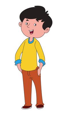 A boy standing cartoon vecto