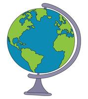 A picture of a globe with the word earth vector