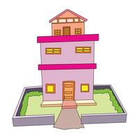 Multistorey house isolated on a white background vector