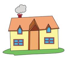 A simple house in nature background vector