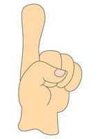 Pointing finger Number one hand vector