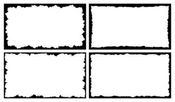 Rough edge frame border rectangular vector