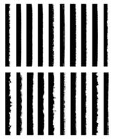 Grunge edges frame brush stroke border set vector