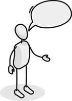 Isometric stickman figure dynamic gestures vector