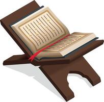 Quran Icon Opened Stand Holder for Easy Reading and Display vector