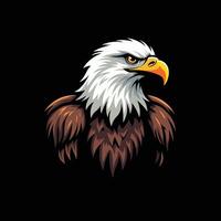 Bald Eagle head isolated on black background. illustration for your design vector