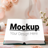 Layout of book pages on a delicate background psd