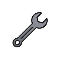 a wrench icon on a white background vector