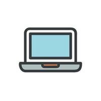 a laptop computer icon on a white background vector