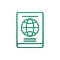 a green globe icon on a white background vector