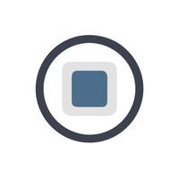 a square button in a circle on a white background vector