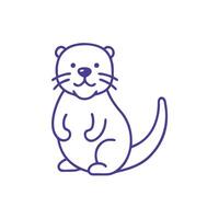 a line drawing of an otter vector