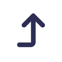 a blue arrow pointing up on a white background vector