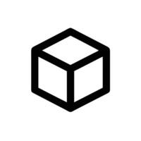 a black and white cube icon on a white background vector