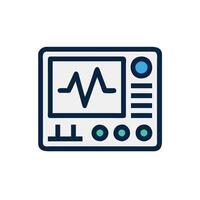 an icon of a monitor with an ecg on it vector