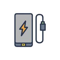 a phone with a lightning bolt on it vector