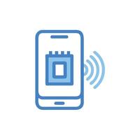 a phone with a wireless chip on it vector