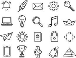 Creative icons collection for website or mobile app design vector