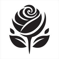 An image of a flower in black and white with a symbol that reads Flower symbol vector