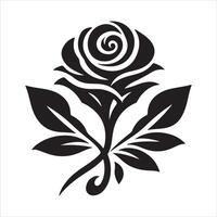 Simple and Clean Logo Design with a Minimalist Rose Silhouette vector