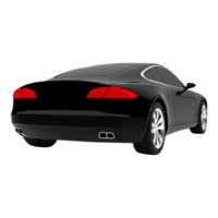 Sleek Black Car Back View with Shiny Tail Lights and Elegant Design png