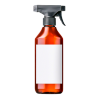 Empty Brown Spray Bottle with Blank Label for Custom Use png