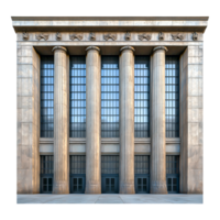 Classic Architecture of Grand Columned Building with Large Windows png
