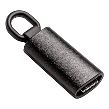 negro USB destello conducir con texturizado superficie y lazo adjunto archivo png