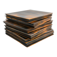 Stacked Metallic Sheets with Shimmering Gold and Brown Patterns png