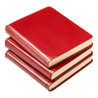Stack of Three Red Leather-Bound Books png