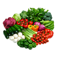 Fresh Organic Vegetables Arranged in a Colorful Circular Display png