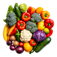 Fresh and Colorful Assortment of Vegetables and Fruits png