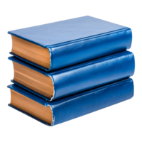 Stack of Three Blue Hardback Books with Golden Edges and Spines png