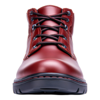Stylish Red Boot with Laces and Durable Rubber Sole png