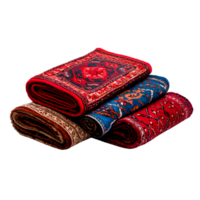 Colorful Handwoven Textiles Stacked on Each Other for Display png