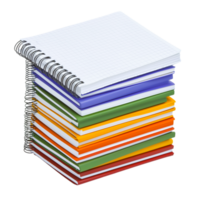 Stack of Colorful Notebooks with Spiral Binding png