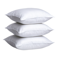 empiler de Trois doux blanc oreillers sur une lisse surface png