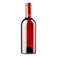 Elegant Red Wine Bottle with Cork and Smooth Curves png
