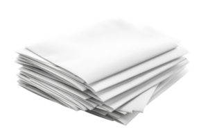 Stacked sheets of blank paper ready for writing or printing in a creative workspace setting png