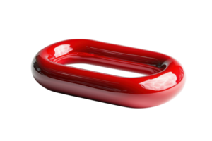 Bright red abstract sculpture with a smooth, glossy finish situated against a plain white background png